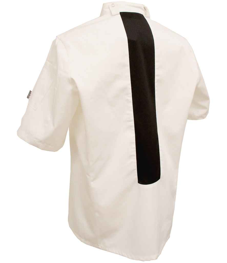 Le Chef StayCool Prep Jacket in White/Black, back view