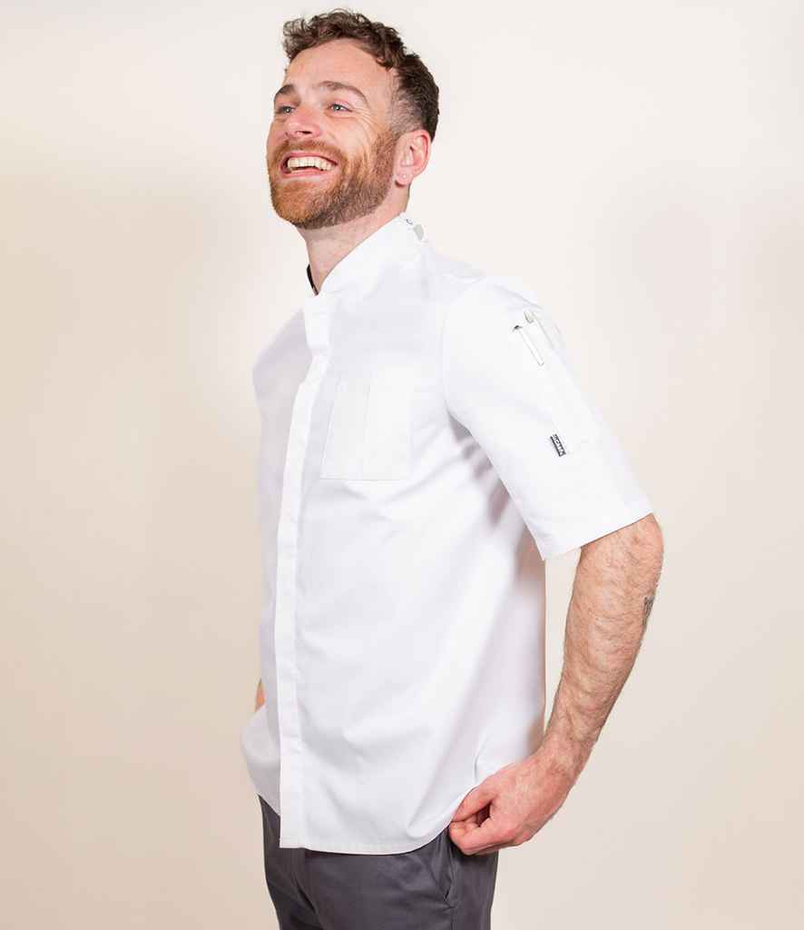 Le Chef StayCool Prep Jacket in White/Black, back view