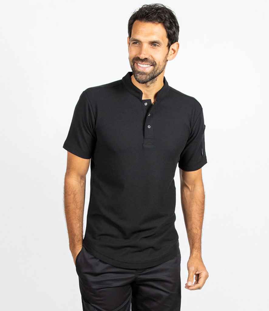 Le Chef Knitted Piqué Chef's Shirt in Black