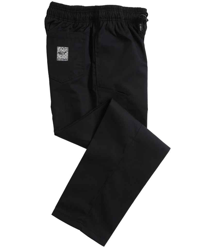 Le Chef Professional Trousers in Black, front view