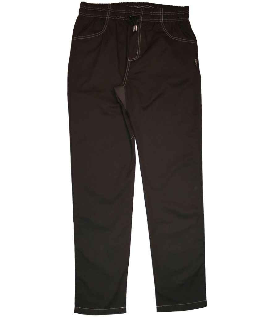 Le Chef Prep Trousers in Black, front view