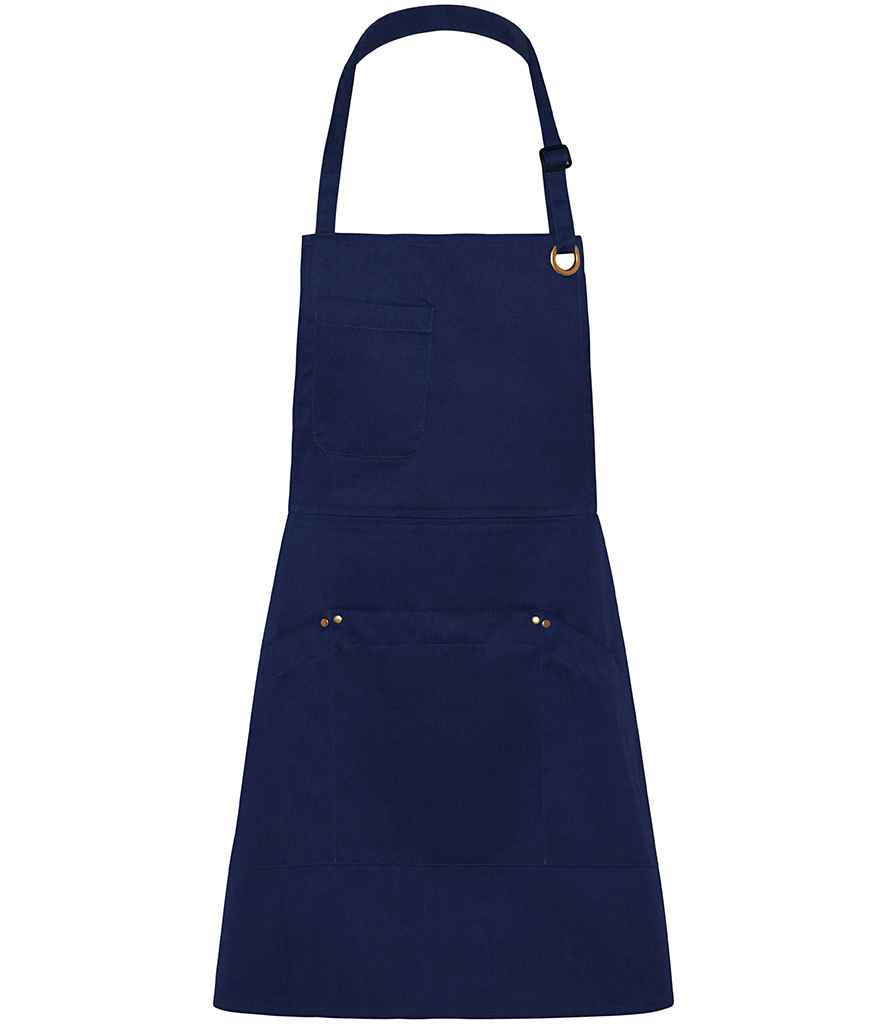 Le Chef Utility Bib Apron in Navy, front view