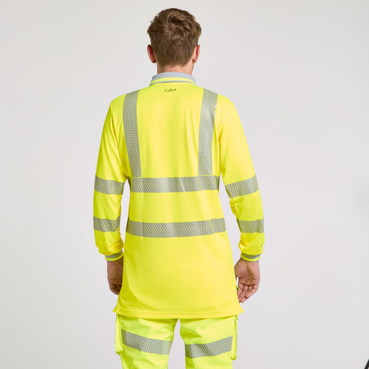 Pulsar Long Sleeve Polo Shirt Yellow - Bamboo Content, image 2