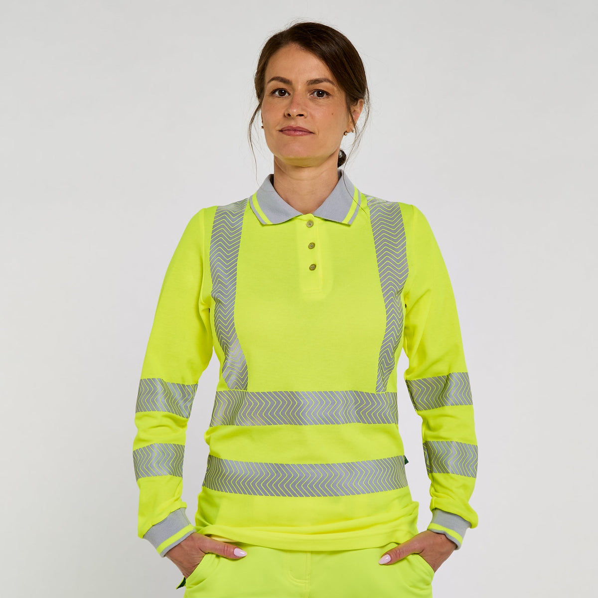 Pulsar Women's Long Sleeve Polo Shirt Yellow - Bamboo Content, main product image