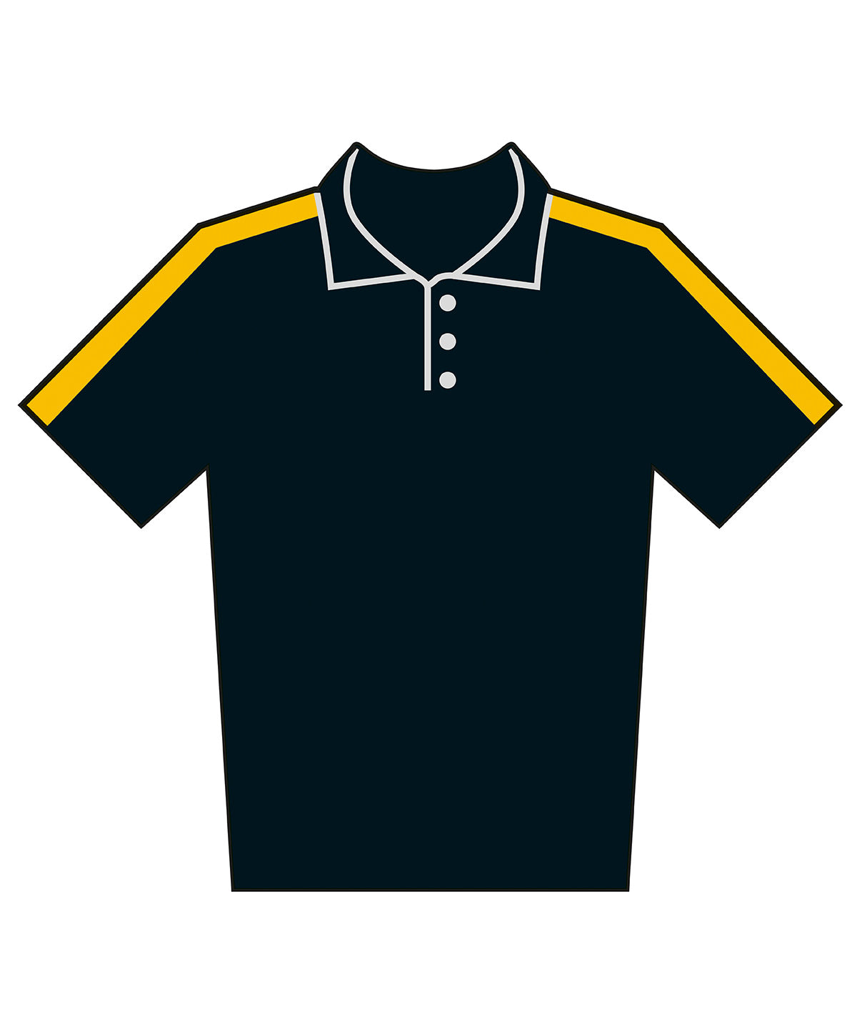 Finden & Hales Adults team polo shirt in Black/Gold, front view