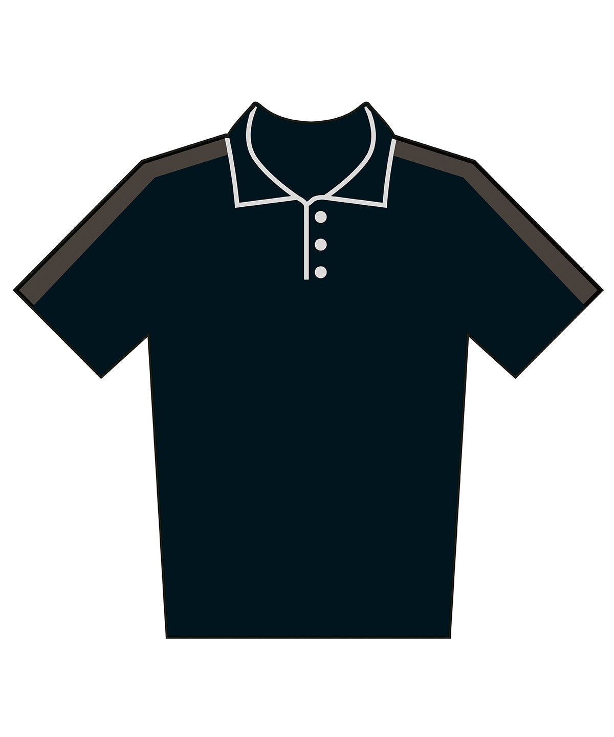 Finden & Hales Adults team polo shirt in Black/Gunmetal, front view