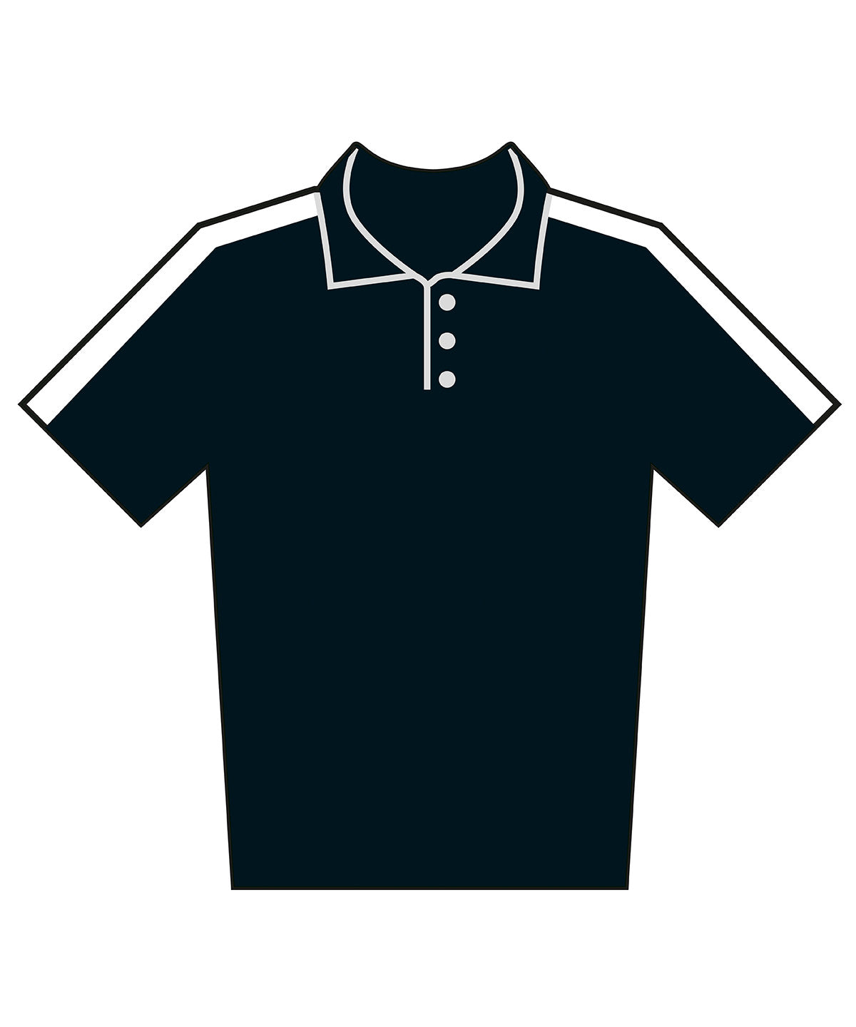 Finden & Hales Adults team polo shirt in Black/White, front view