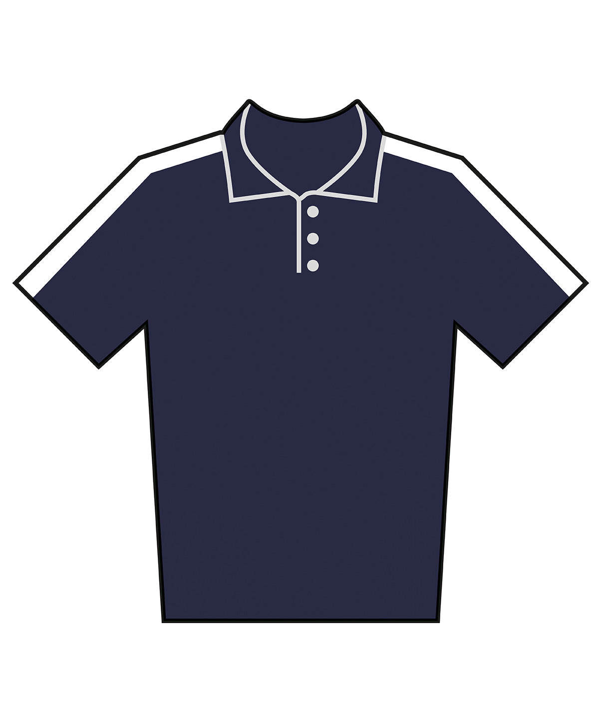 Finden & Hales Adults team polo shirt in Navy_White, front view