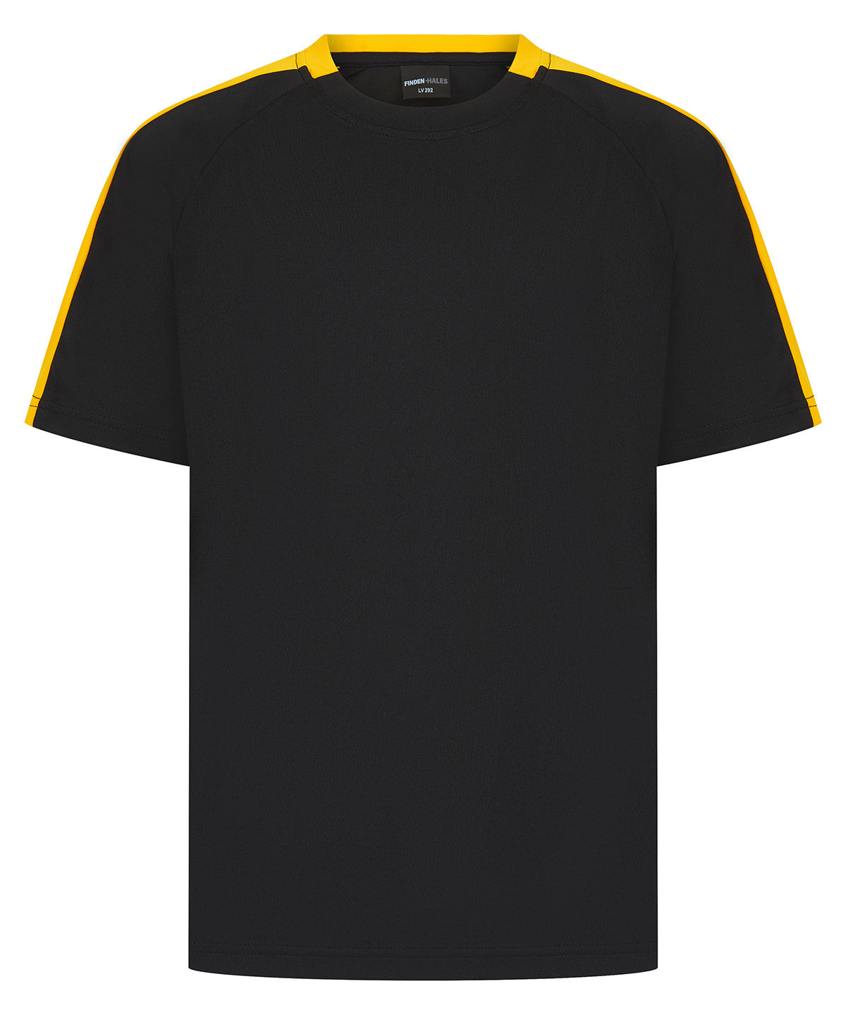 Finden & Hales Kids team t-shirt in Black/Gold, front view