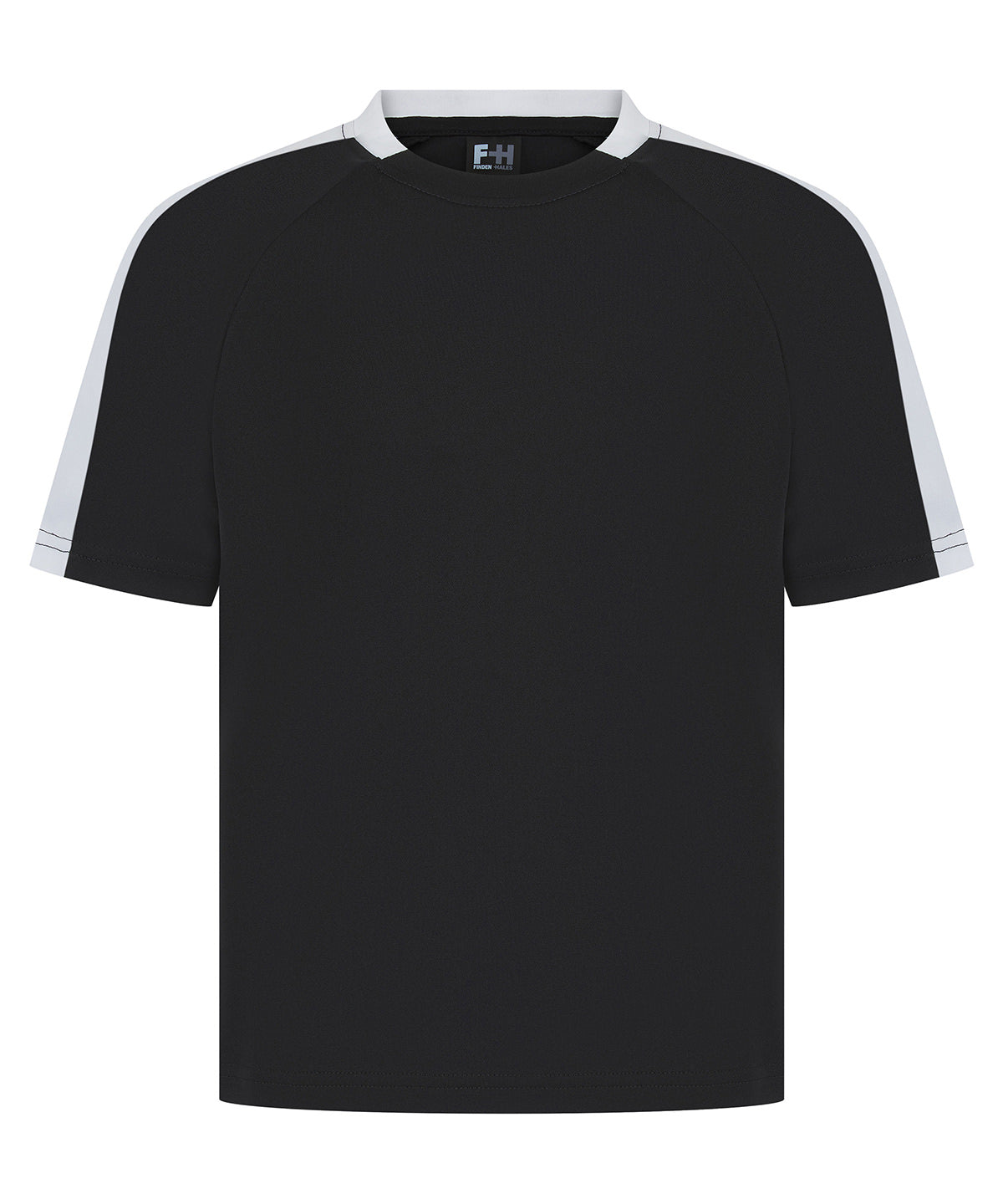 Finden & Hales Kids team t-shirt in Black/White, front view