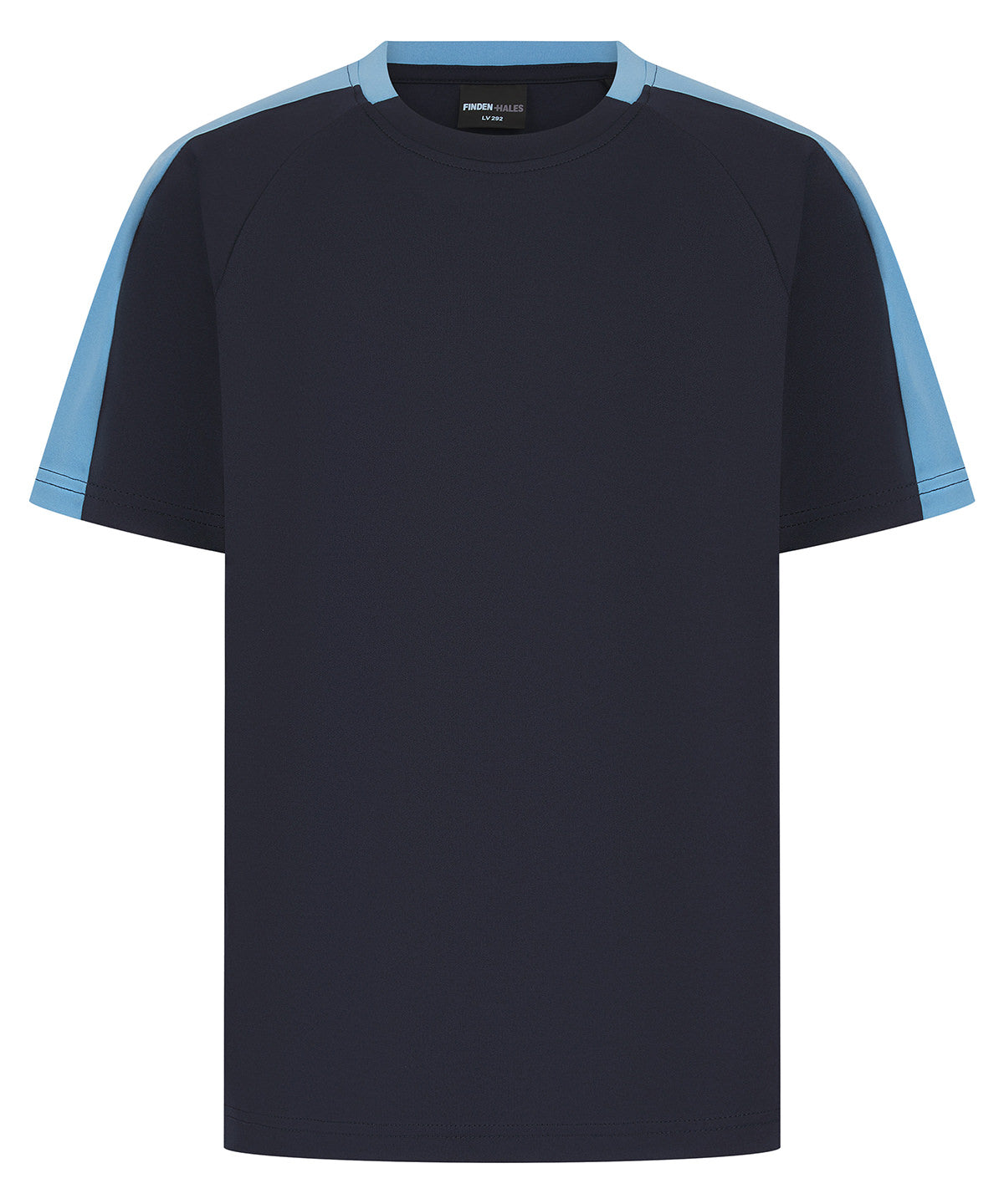 Finden & Hales Kids team t-shirt in Navy/Sky, front view