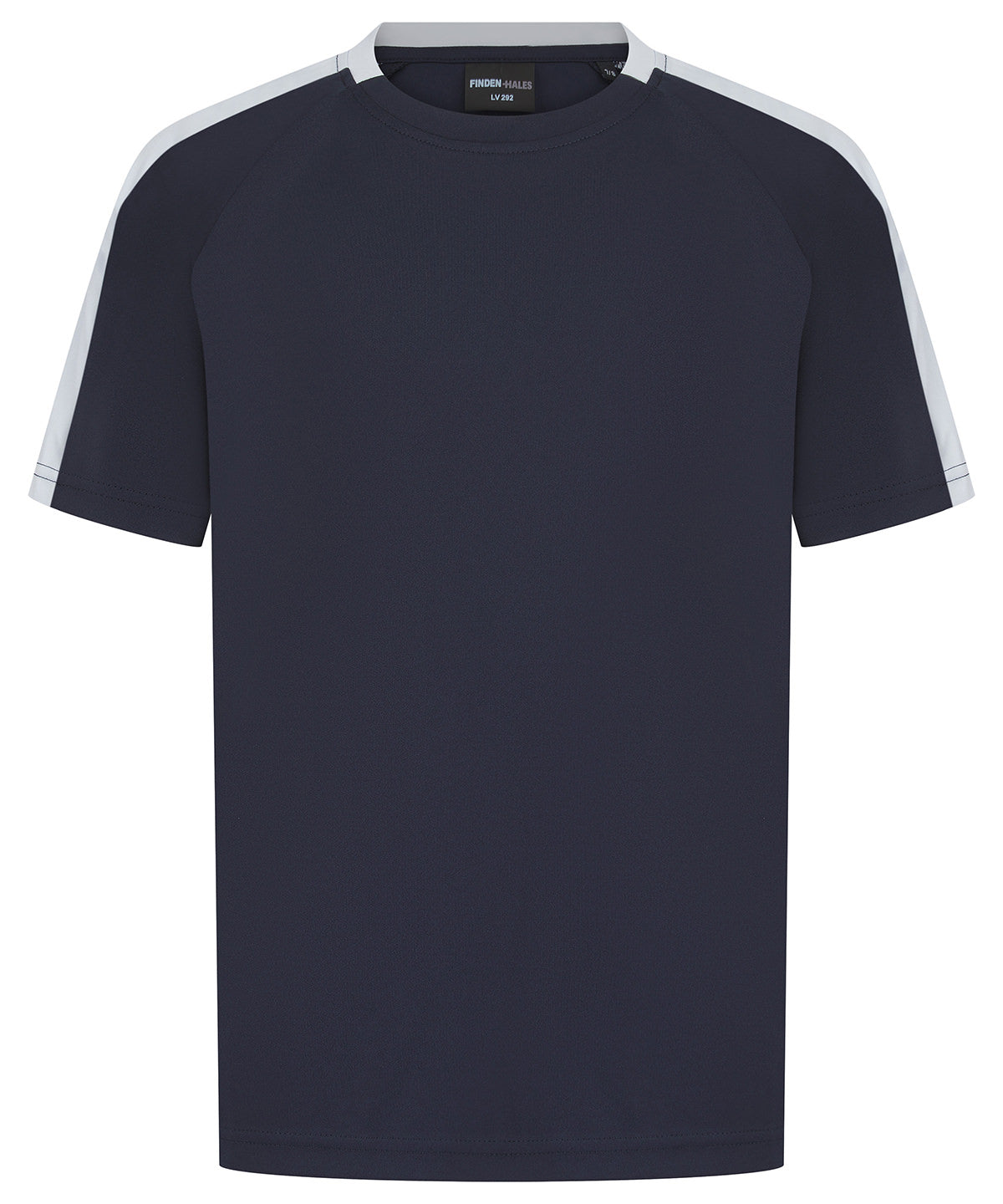 Finden & Hales Kids team t-shirt in Navy/White, front view