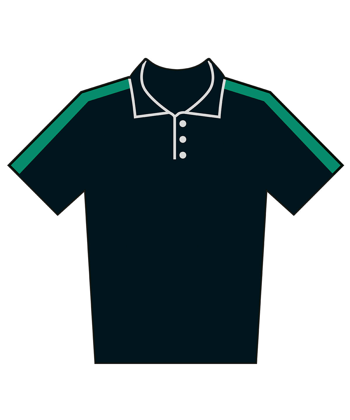 Finden & Hales Kids team polo shirt in Black/Emerald, front view