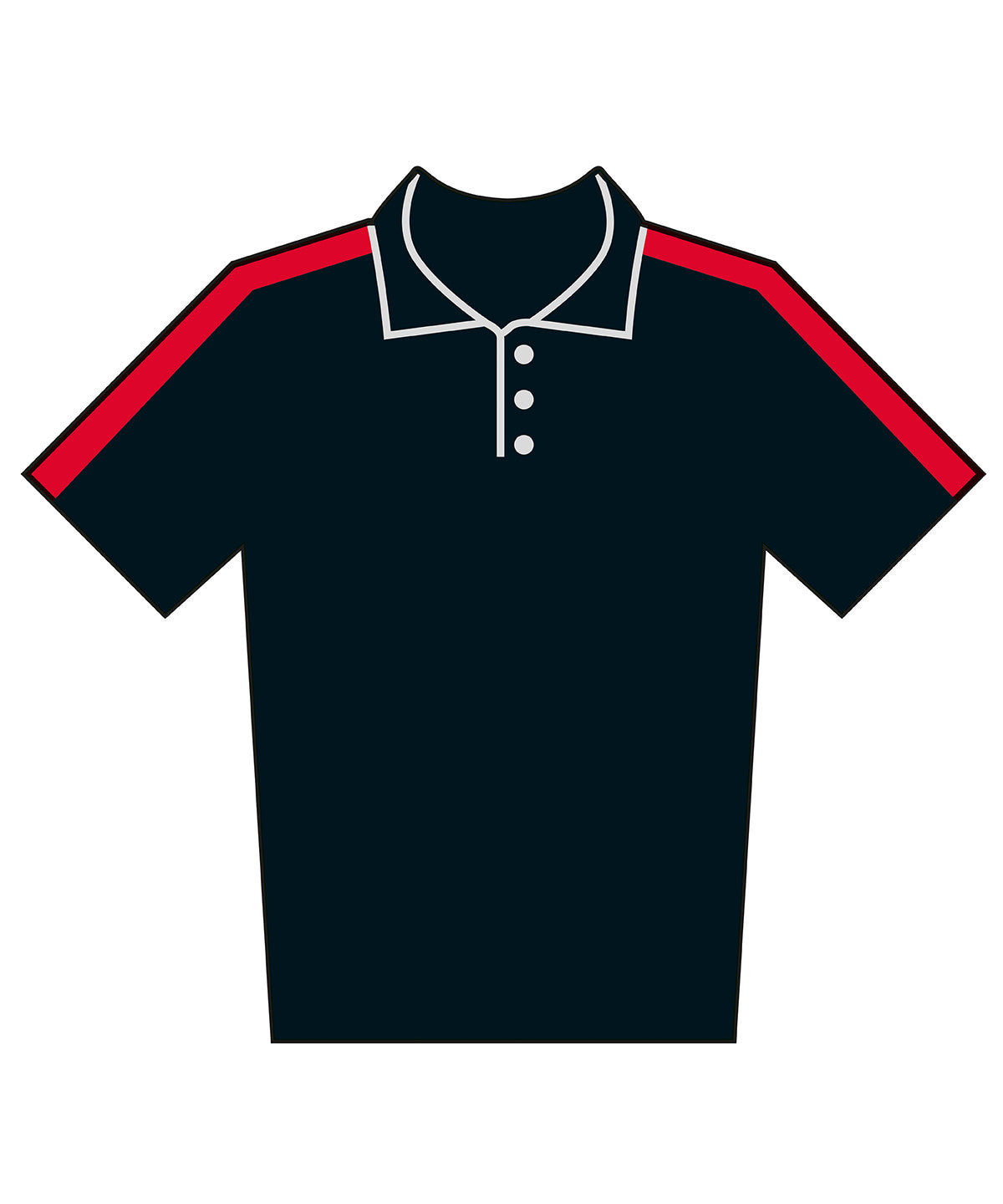 Finden & Hales Kids team polo shirt in Black/Red, front view