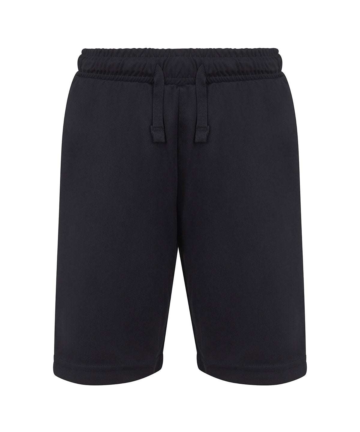 Finden & Hales Kids team shorts no pockets in Black, front view
