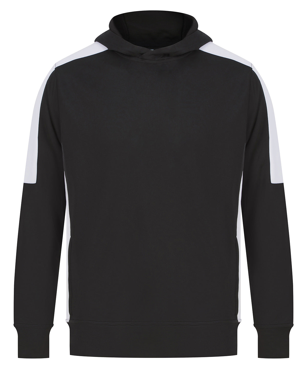 Finden & Hales Adults’ team hoodie in Black/White, front view