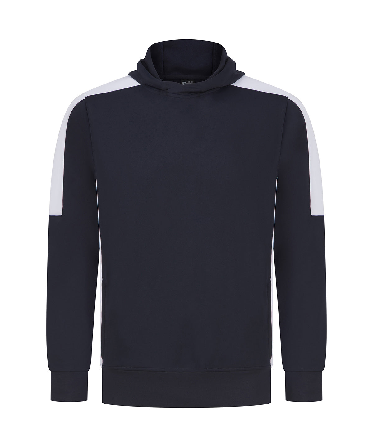 Finden & Hales Adults’ team hoodie in Navy_White, front view