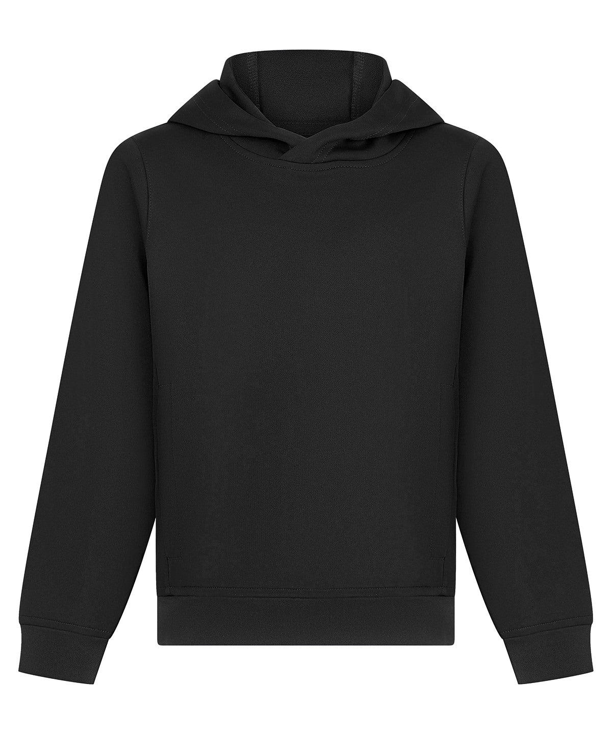 Finden & Hales Kids' team hoodie in Black, front view