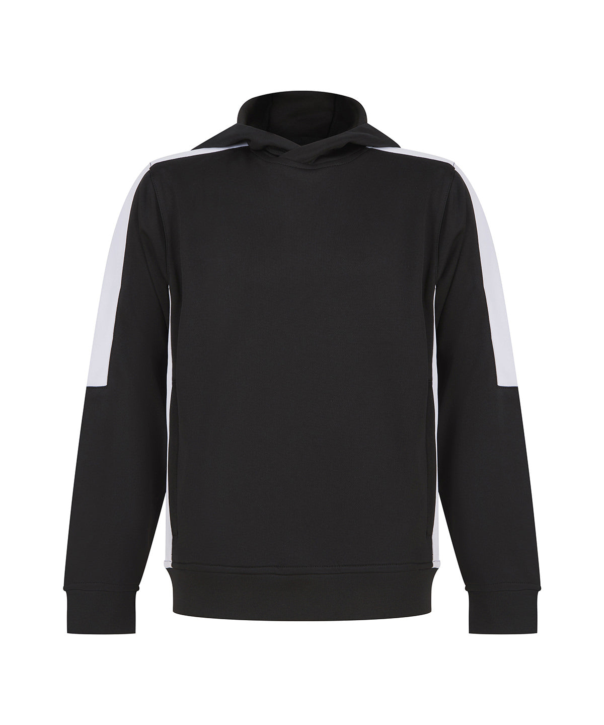 Finden & Hales Kids' team hoodie in Black/White, front view