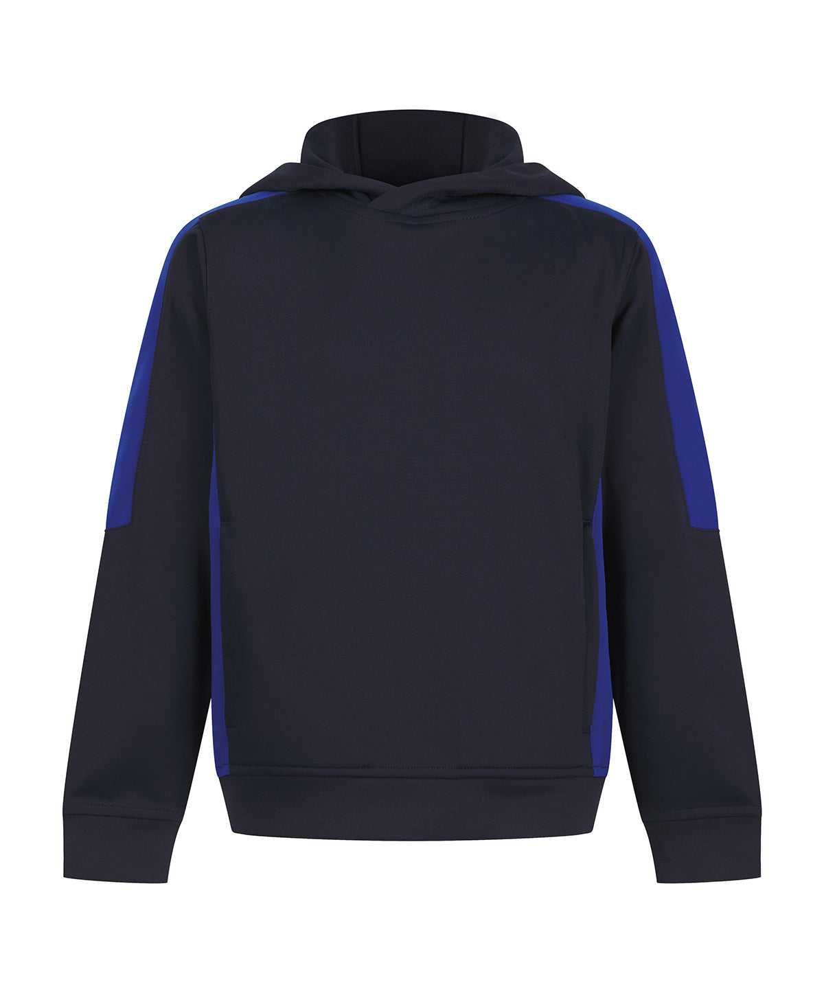 Finden & Hales Kids' team hoodie in Navy/Royal, front view