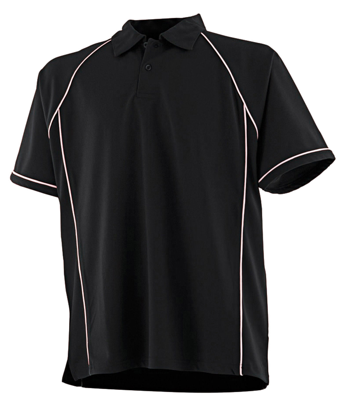 Finden & Hales Piped performance polo in Black/White†, front view
