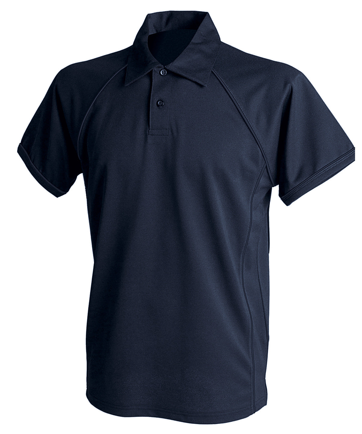 Finden & Hales Piped performance polo in Navy/Navy, front view