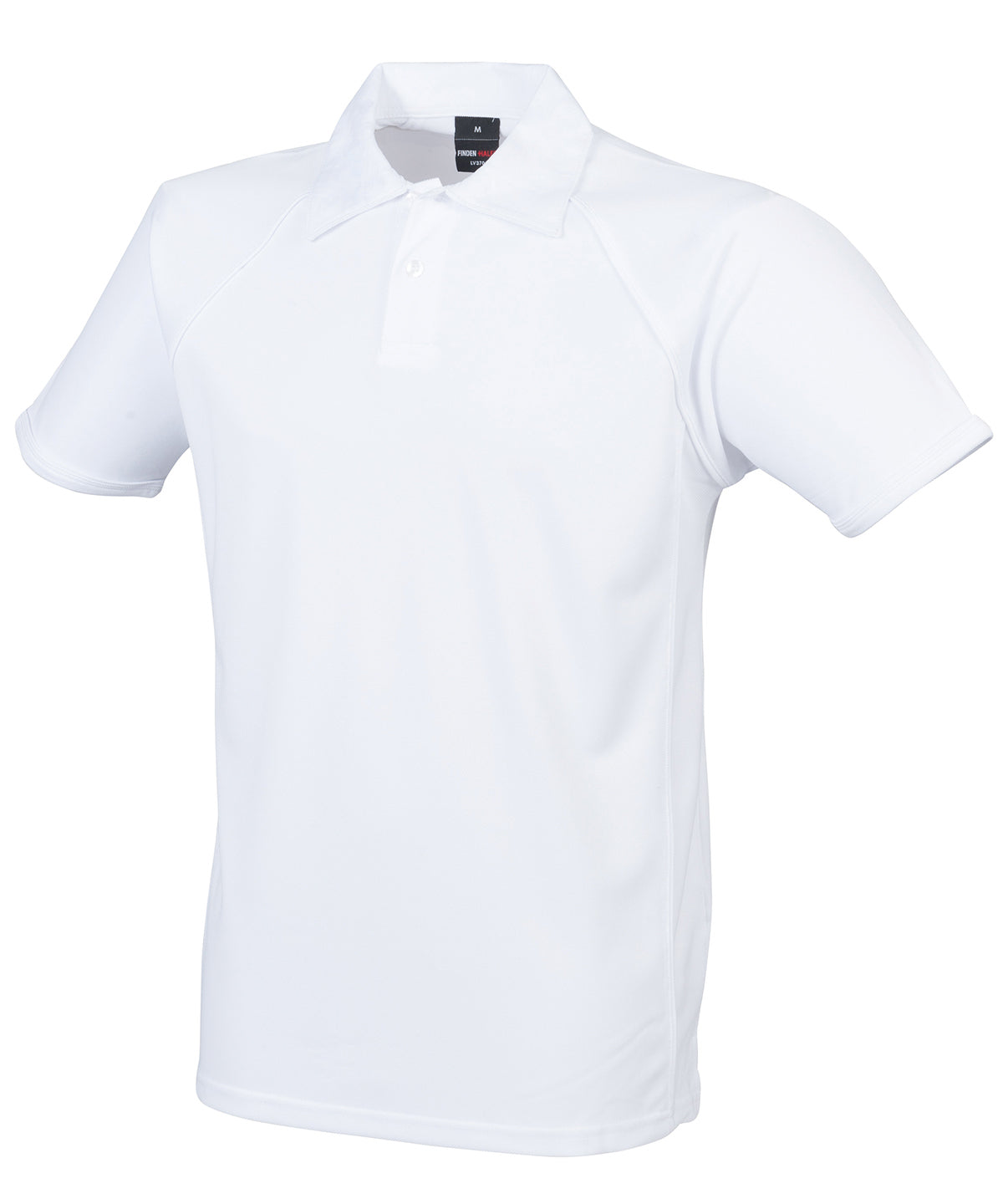 Finden & Hales Piped performance polo in White_White, front view