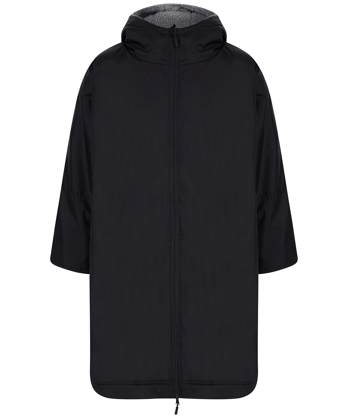 Finden & Hales All-weather robe in Black, front view