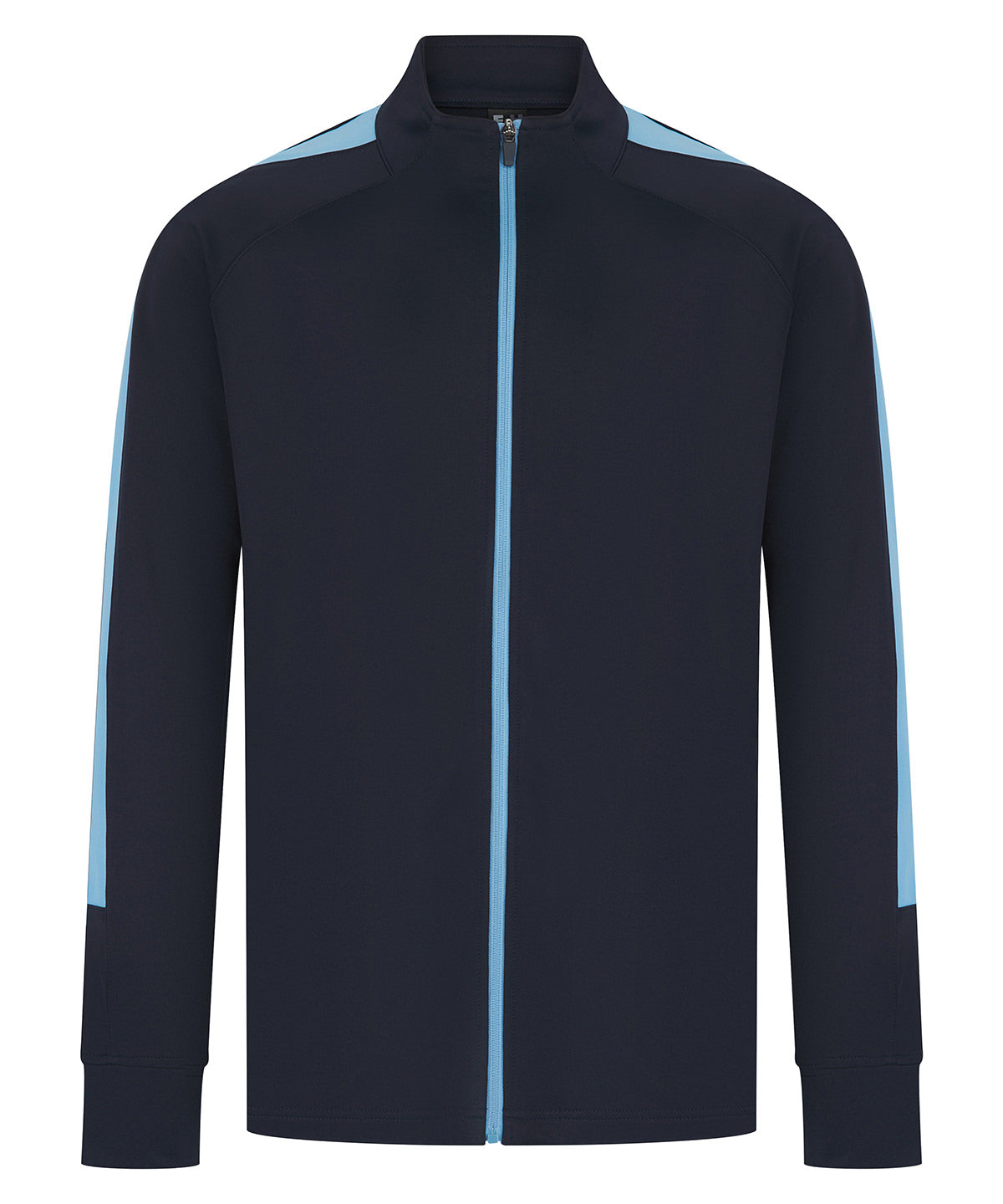 Finden & Hales Knitted tracksuit top in Navy_Sky, front view