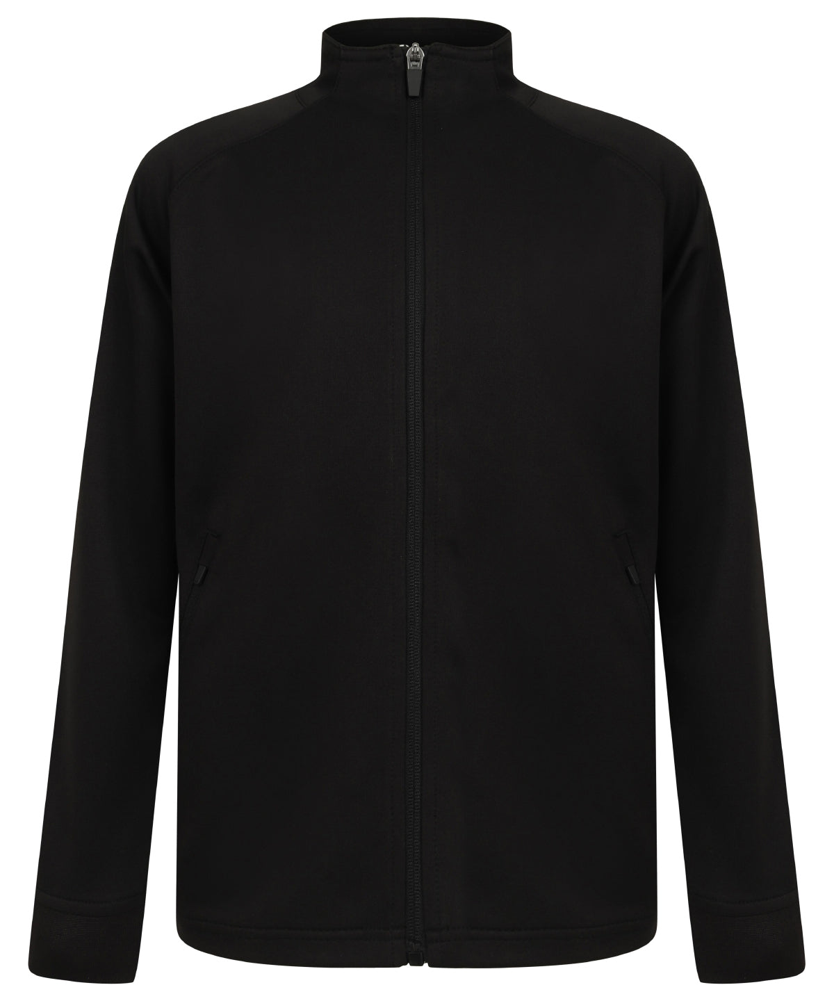 Finden & Hales Kids knitted tracksuit top in Black, front view