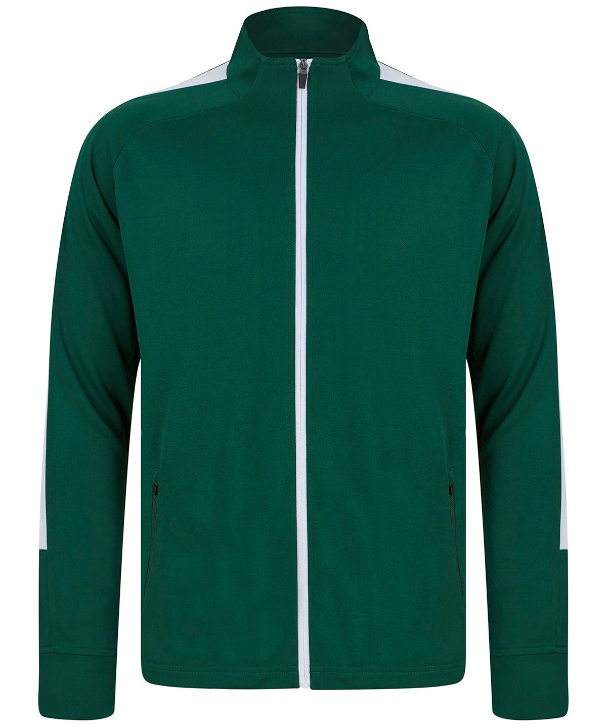 Finden & Hales Kids knitted tracksuit top in Bottle/White, front view