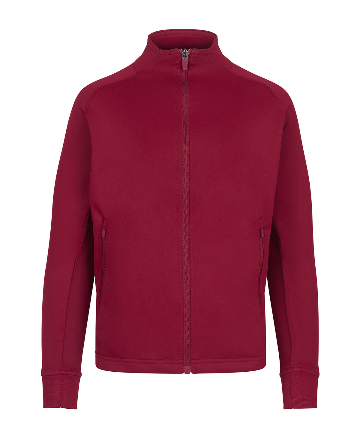 Finden & Hales Kids knitted tracksuit top in Burgundy, front view