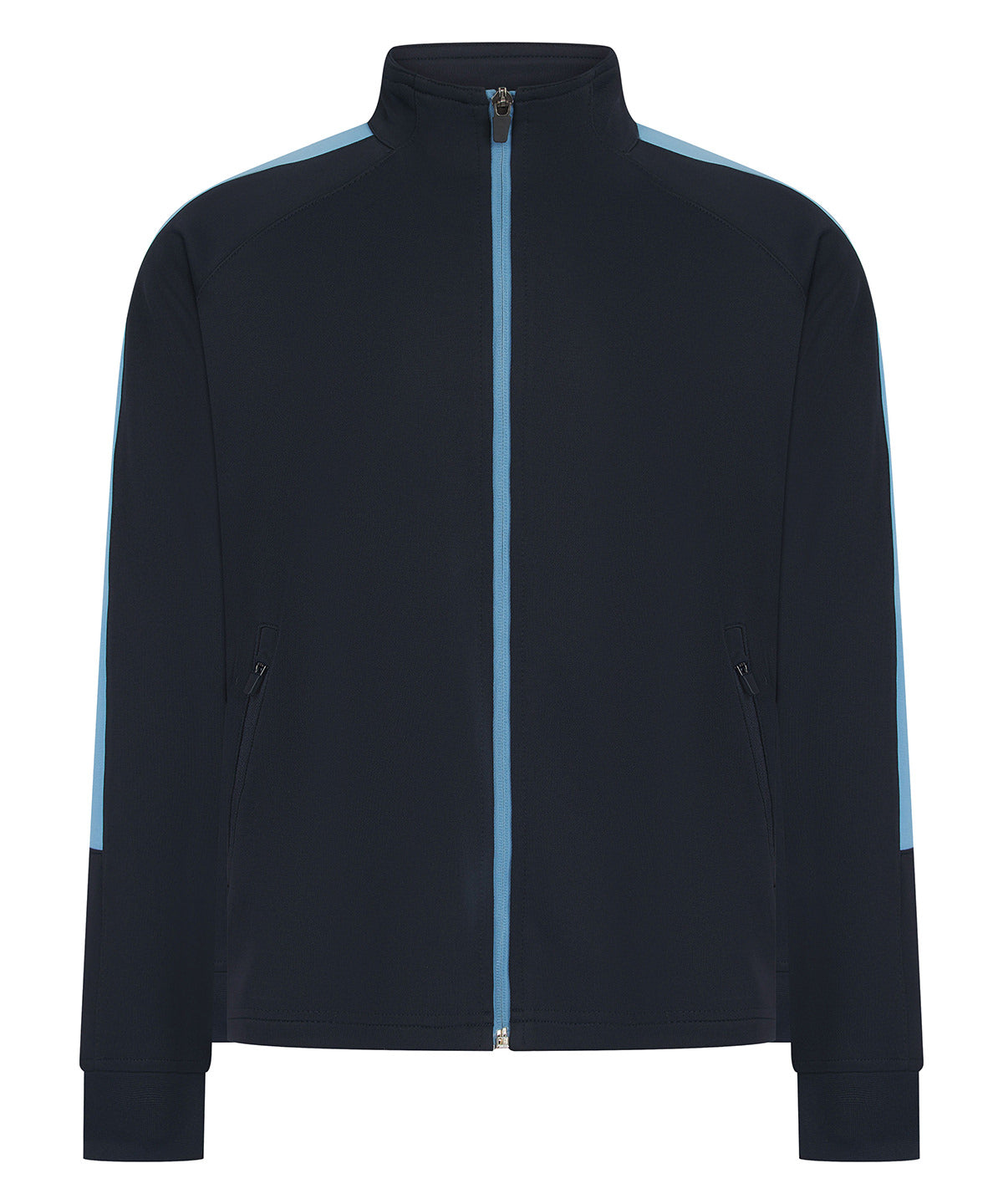 Finden & Hales Kids knitted tracksuit top in Navy_Sky, front view