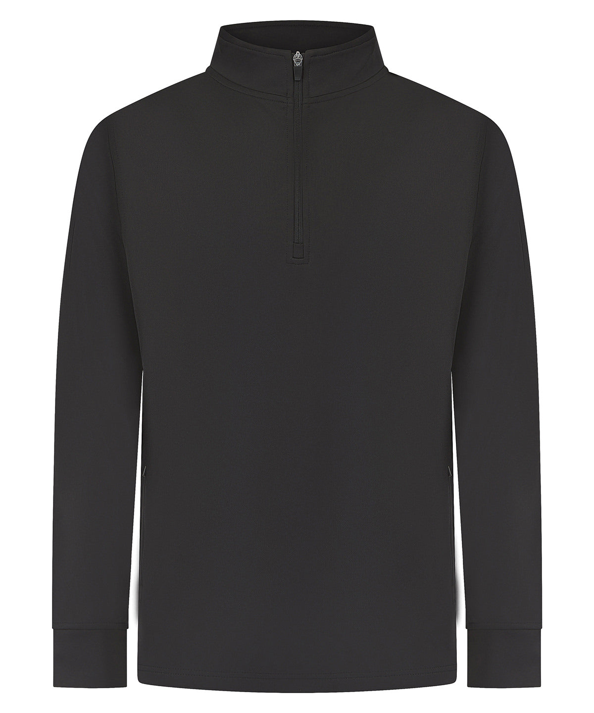 Finden & Hales ¼-Tracksuit top in Black, front view