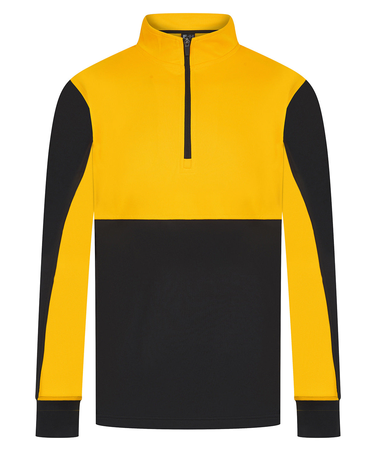 Finden & Hales ¼-Tracksuit top in Black/Gold, front view