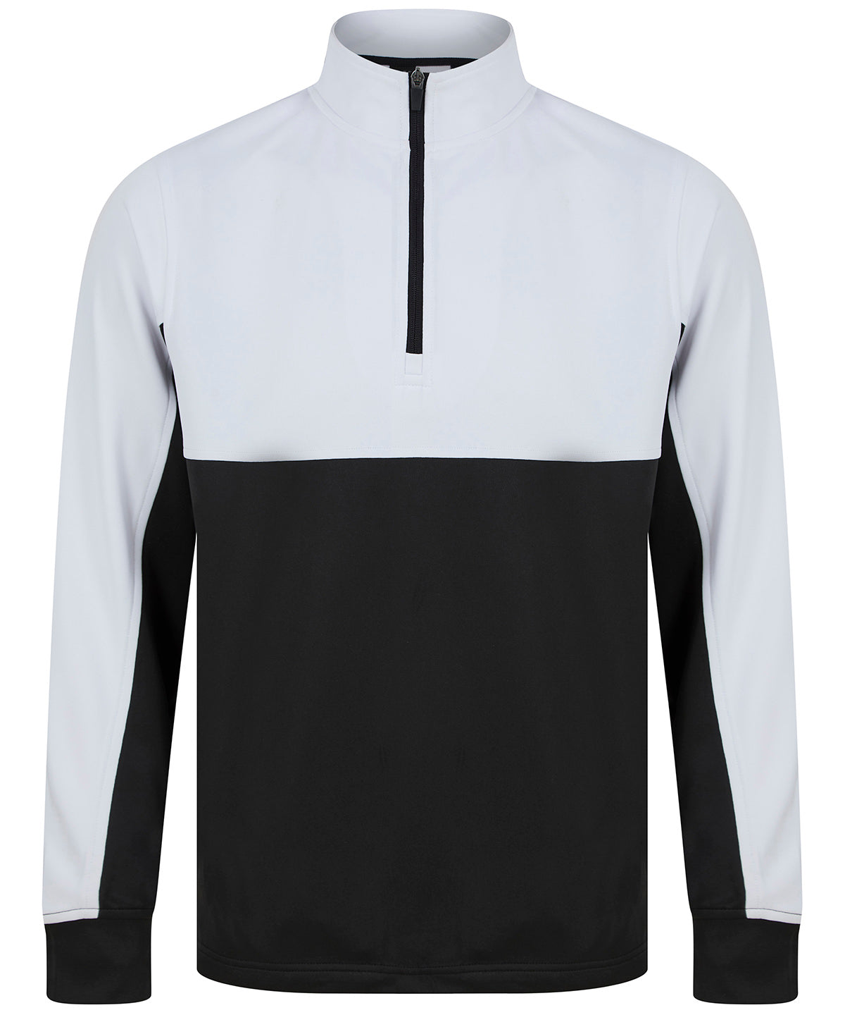 Finden & Hales ¼-Tracksuit top in Black/White, front view