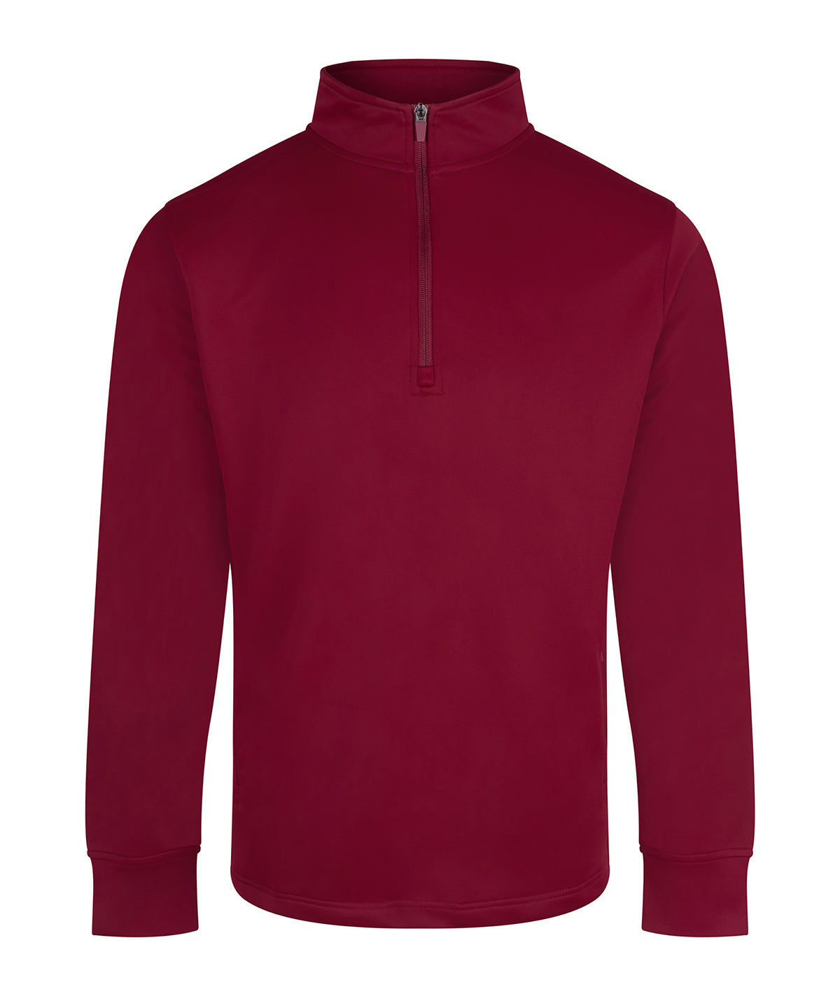 Finden & Hales ¼-Tracksuit top in Burgundy, front view