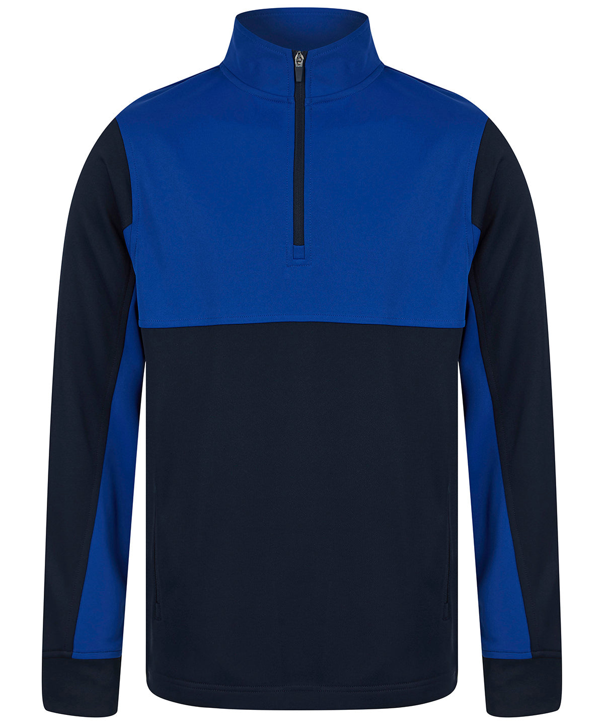 Finden & Hales ¼-Tracksuit top in Navy_Royal, front view