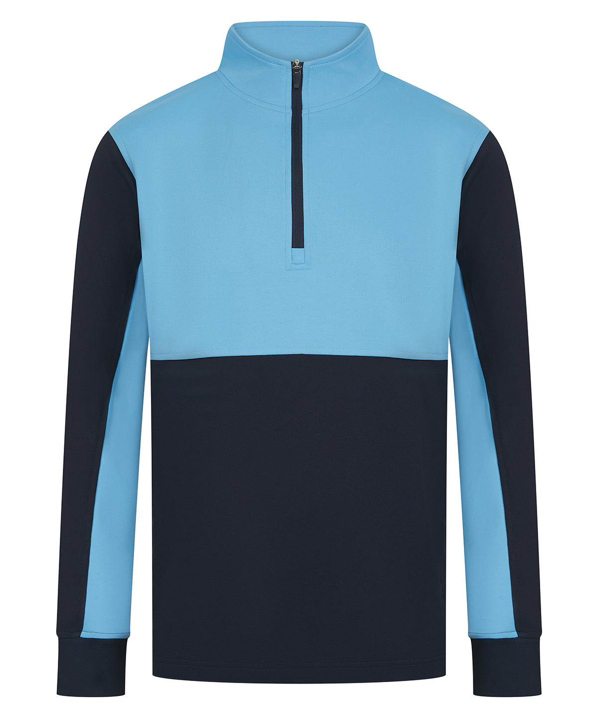 Finden & Hales ¼-Tracksuit top in Navy_Sky, front view