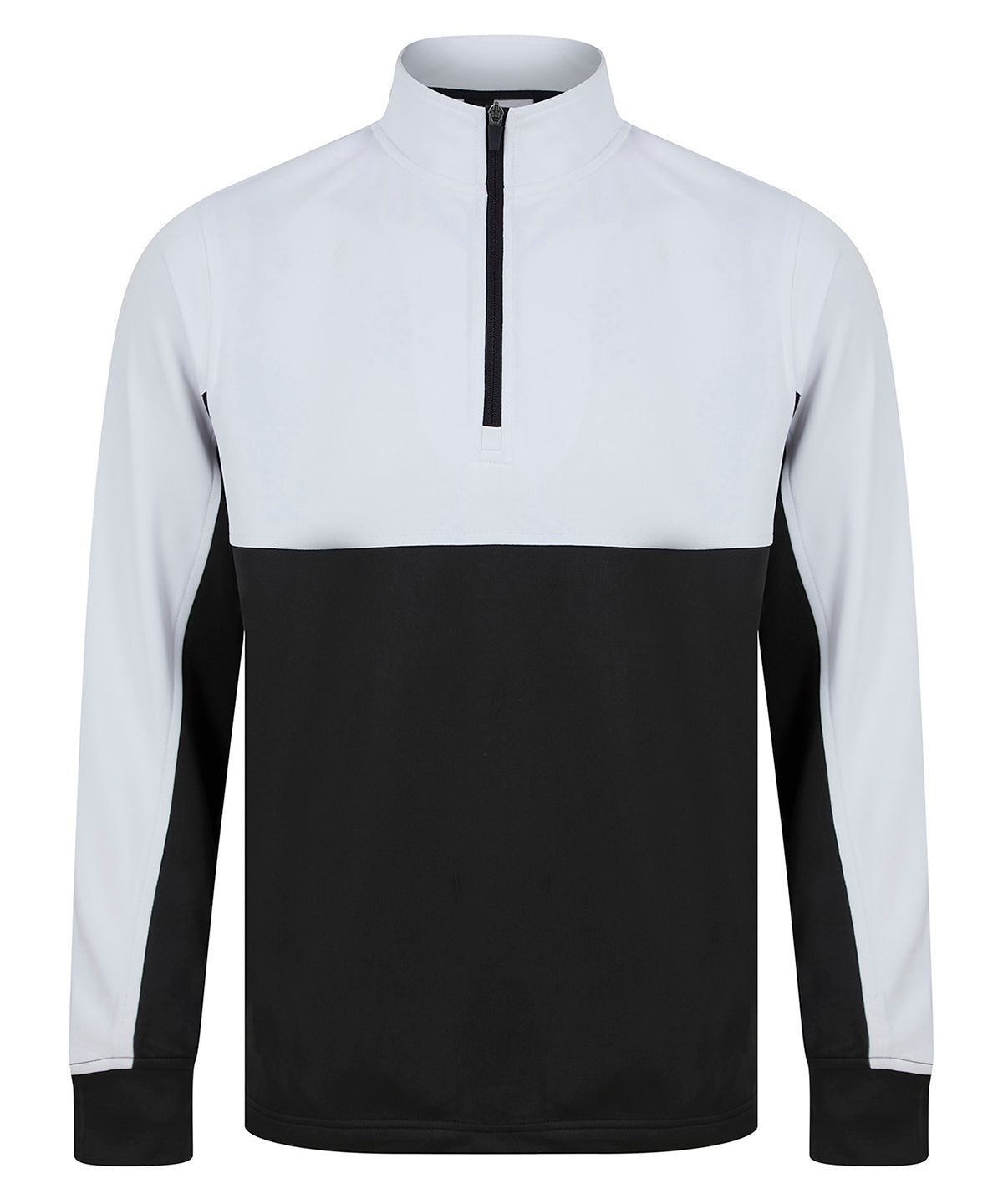 Finden & Hales Kids ¼-tracksuit top in Black/White, front view