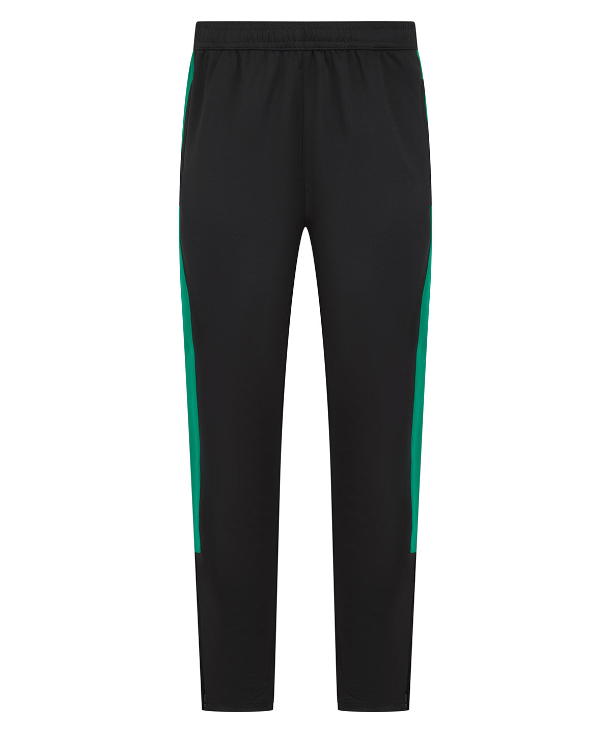 Finden & Hales Knitted tracksuit pants in Black/Emerald, front view
