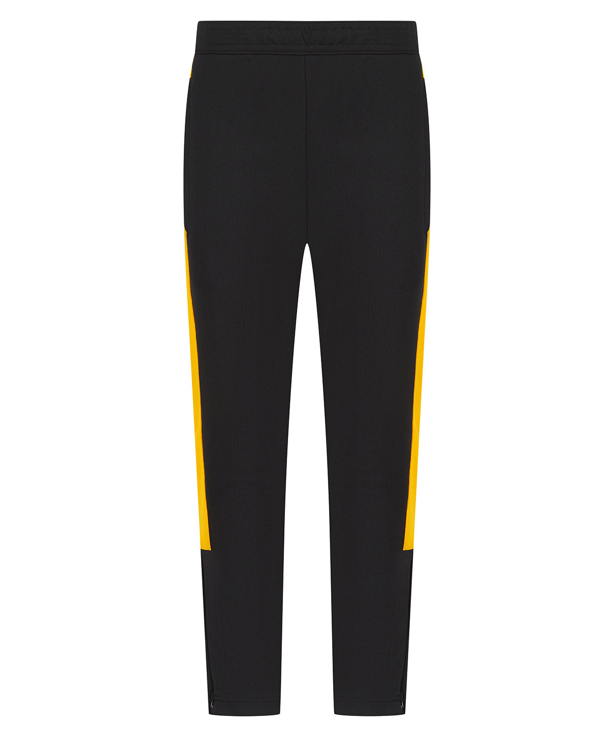 Finden & Hales Knitted tracksuit pants in Black/Gold, front view