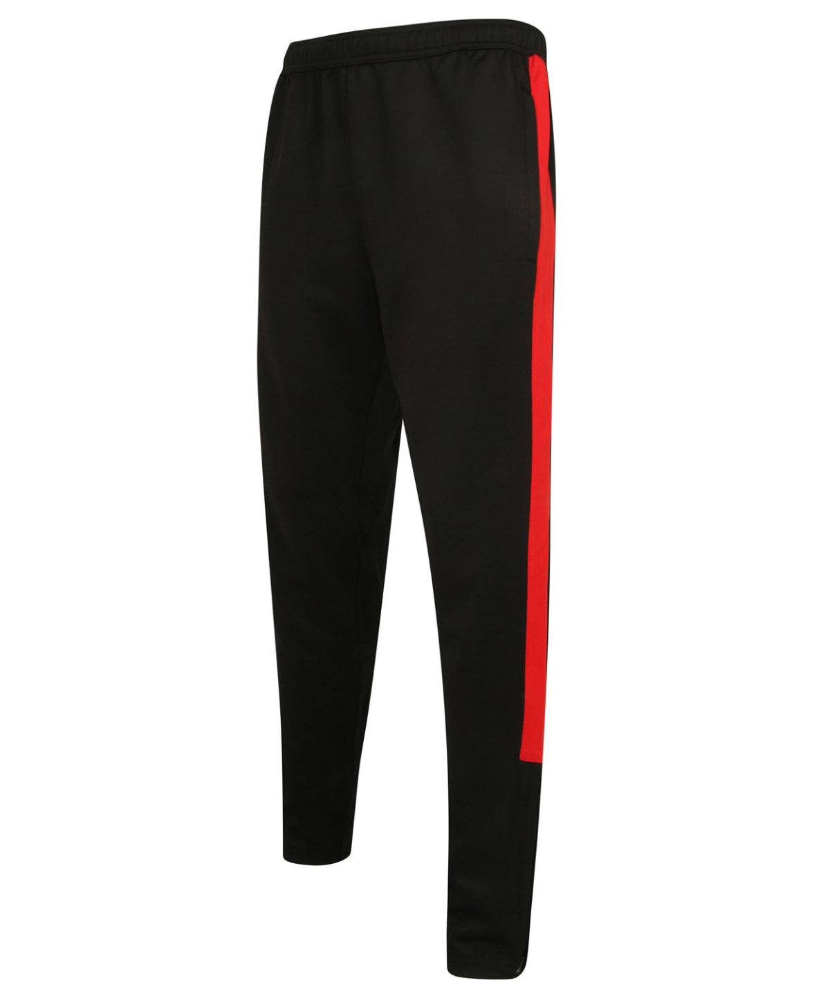 Finden & Hales Knitted tracksuit pants in Black/Red, front view