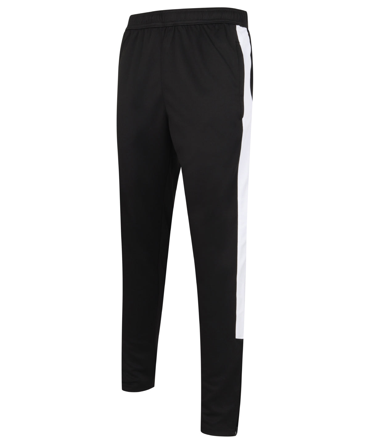 Finden & Hales Knitted tracksuit pants in Black/White, front view