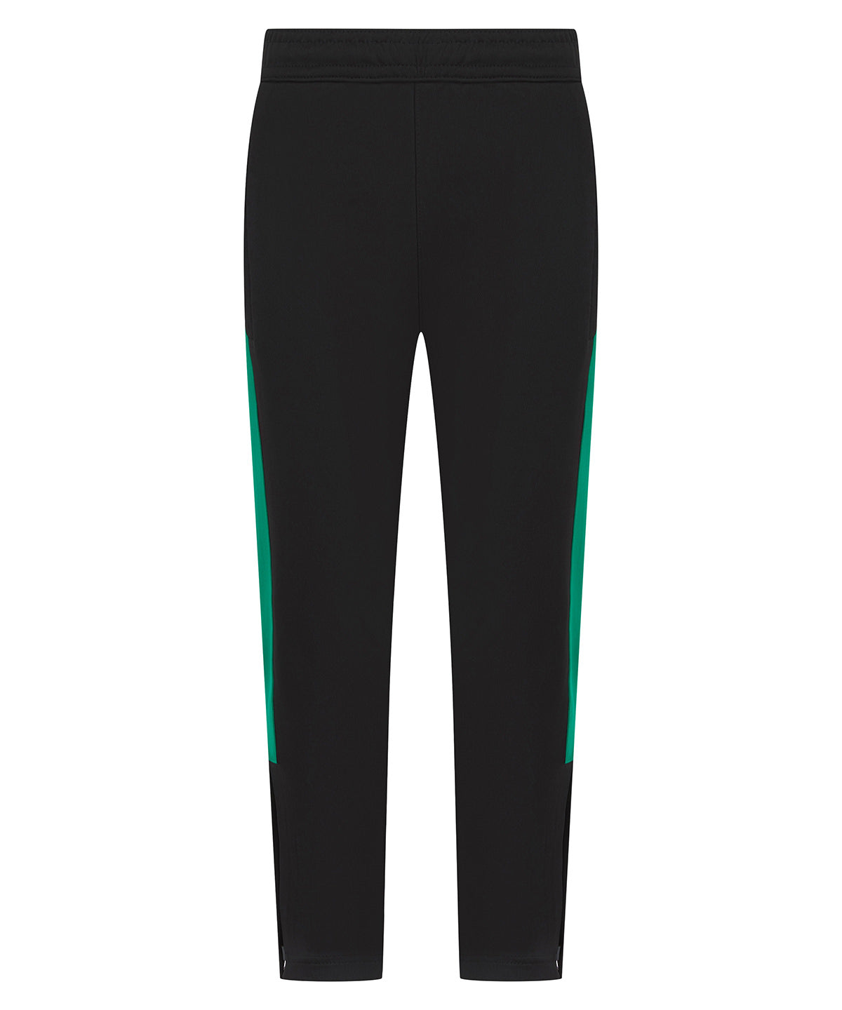 Finden & Hales Kids knitted tracksuit pants in Black/Emerald, front view