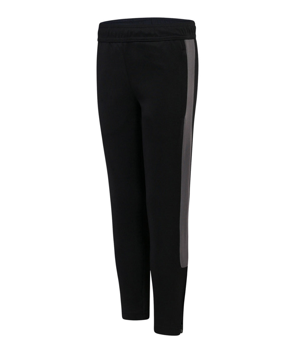 Finden & Hales Kids knitted tracksuit pants in Black/Gunmetal Grey, front view