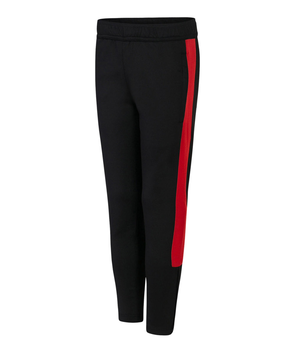 Finden & Hales Kids knitted tracksuit pants in Black/Red, front view