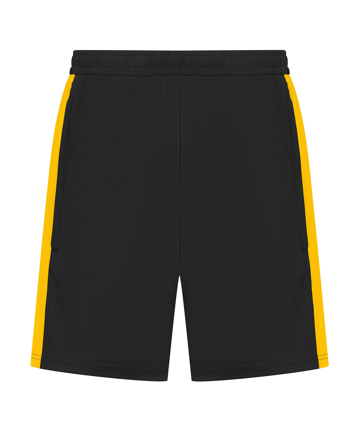 Finden & Hales Knitted shorts with zip pockets in Black/Gold, front view