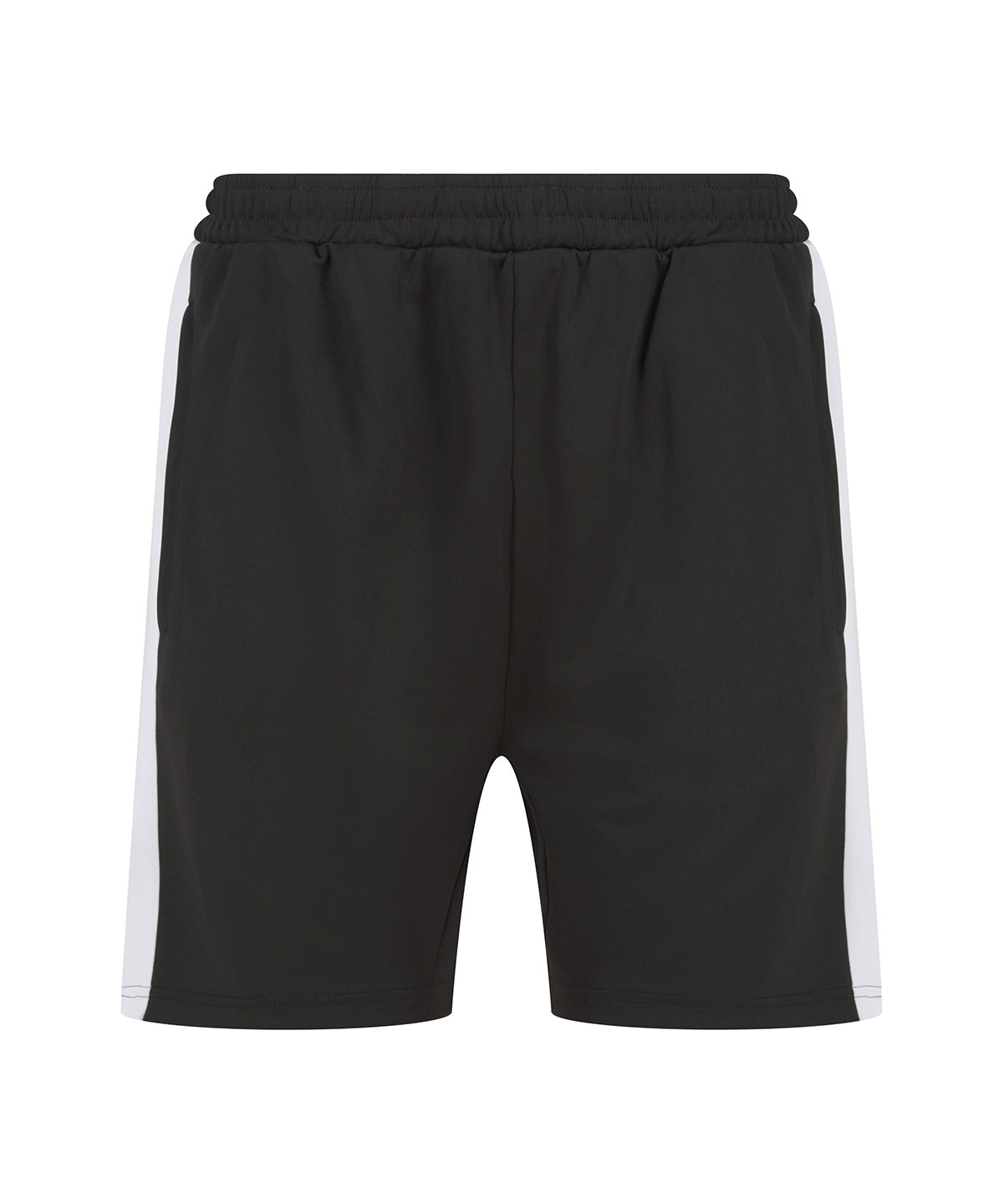 Finden & Hales Knitted shorts with zip pockets in Black/White, front view