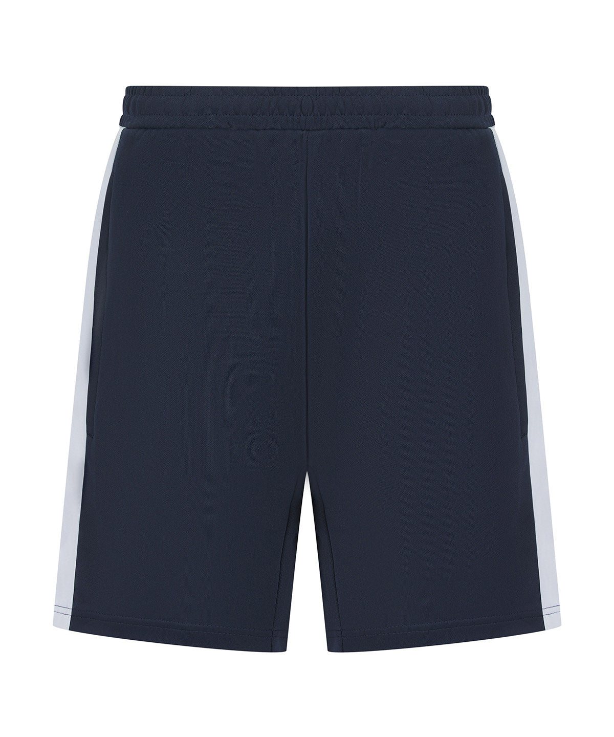 Finden & Hales Knitted shorts with zip pockets in Navy_White, front view